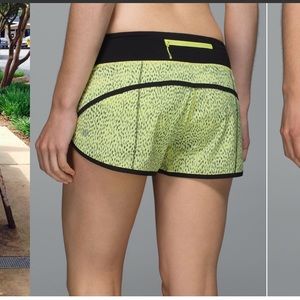 Lululemon Speed Short Dottie Dash Clarity Yellow